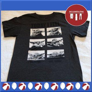 Boy's Star Wars The Child Baby Yoda The Mandalorian Charcoal Gray Tee